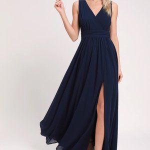 Navy Blue Maxi Dress/ Bridesmaid dress